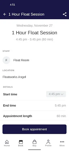 Floatworks App ডাউনলোড করুন – ফ্লোটিং থেরাপি বুকিং সহজ করুন - Screenshot 3