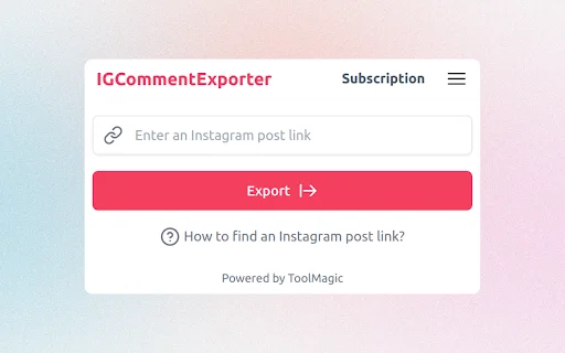 ICommentExporter ডাউনলোড করুন – ইনস্টাগ্রাম কমেন্ট এক্সপোর্ট করুন সহজে - Screenshot 1