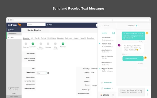 Sense Messaging for Chrome ডাউনলোড করুন – সেরা রিক্রুটমেন্ট টুল - Screenshot 1